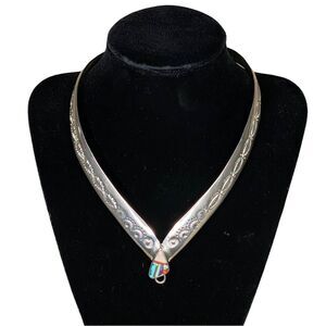 David Tune Sterling Silver Inlaid Choker